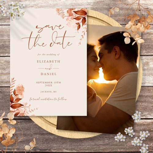 Rustic Floral Wedding Save the Dates | Autumn Fall Wedding