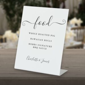Food Menu Pedestal Sign - Black & White Script