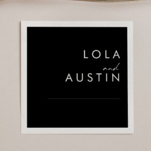 Black Wedding Napkins: Modern Minimalist Design